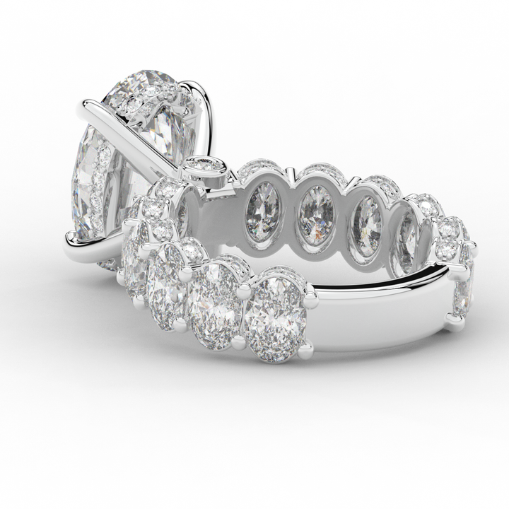 10.90CT.TW OVAL LAB DIAMOND SOLITAIRE ENGAGEMENT RING - Nazarelle