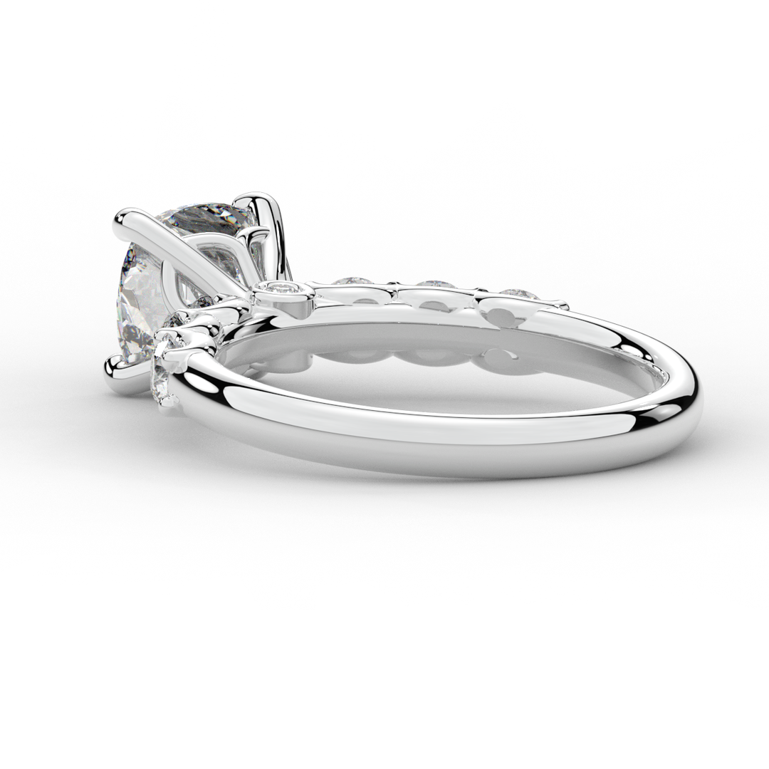 2.60CT.TW CUSHION LAB DIAMOND SOLITAIRE ENGAGEMENT RING - Nazarelle