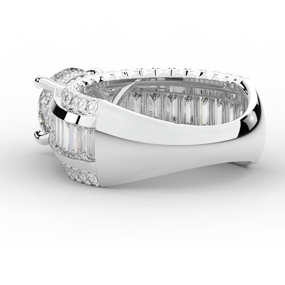 3.15CT.TW ROUND LAB DIAMOND ENGAGEMENT RING - Nazarelle