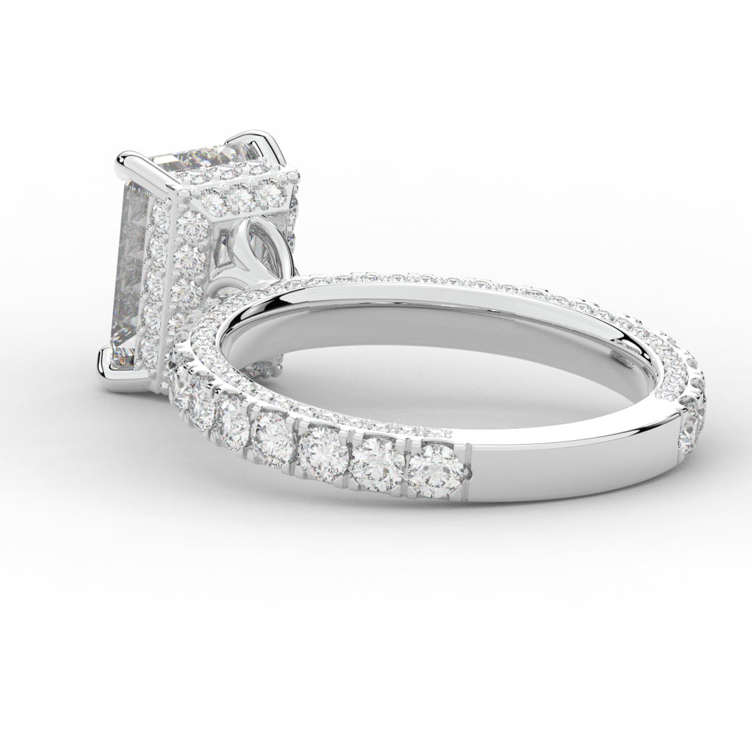 3.00CT.TW EMERALD CUT LAB DIAMOND ENGAGEMENT RING - Nazarelle