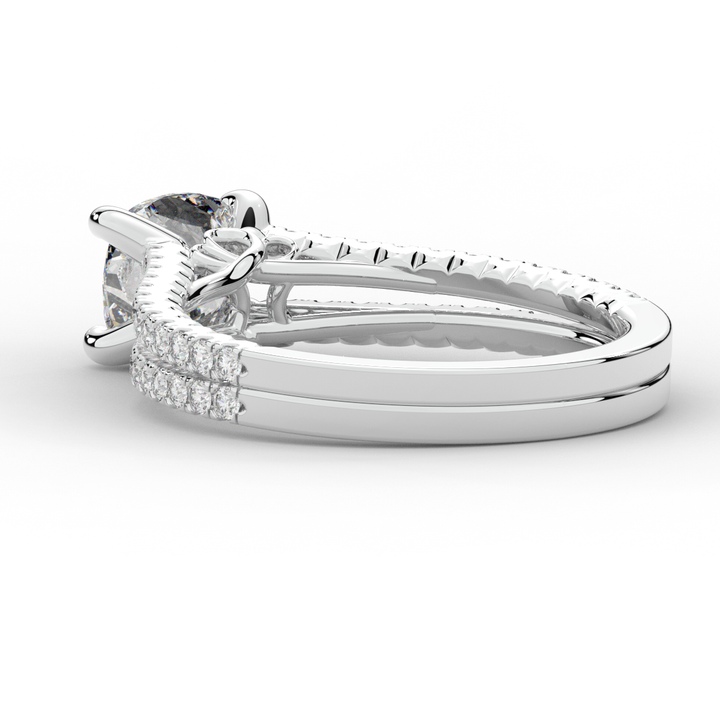 1.90CT.TW CUSHION LAB DIAMOND SOLITAIRE ENGAGEMENT RING - Nazarelle