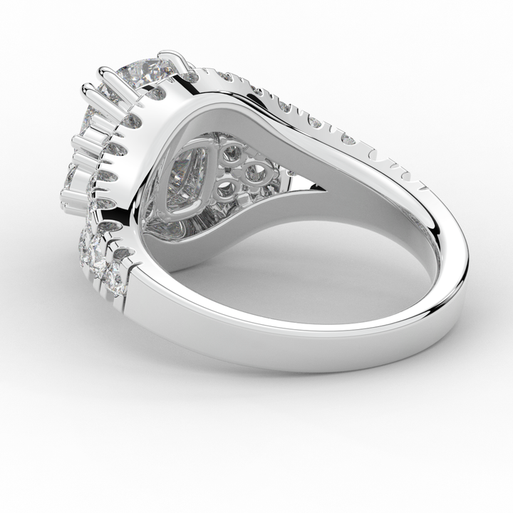 3.10CT.TW CUSHION LAB DIAMOND HALO ENGAGEMENT RING - Nazarelle