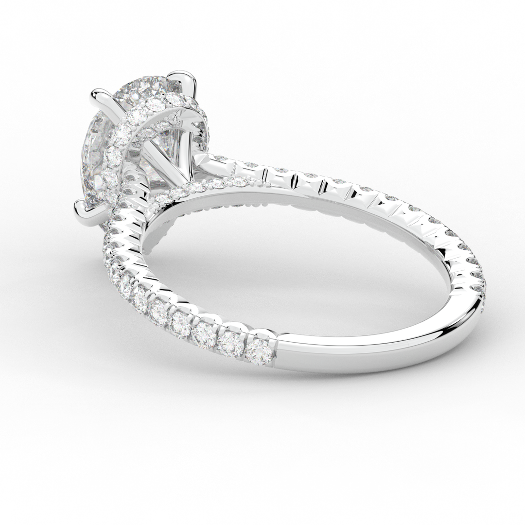 2.50CT.TW PEAR LAB DIAMOND UNDERHALO SOLITAIRE ENGAGEMENT RING - Nazarelle
