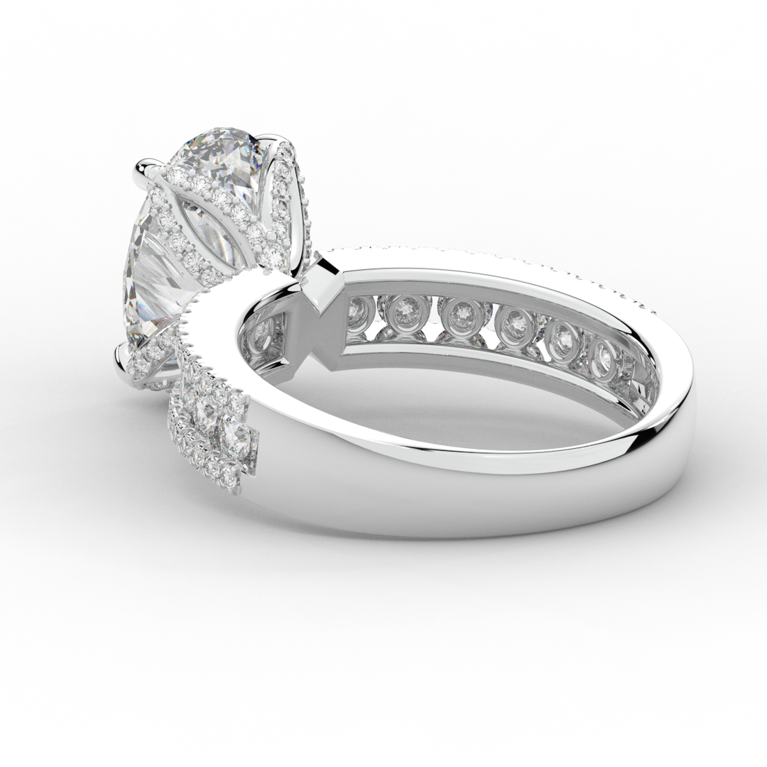 3.95CT.TW OVAL LAB DIAMOND SOLITAIRE ENGAGEMENT RING - Nazarelle