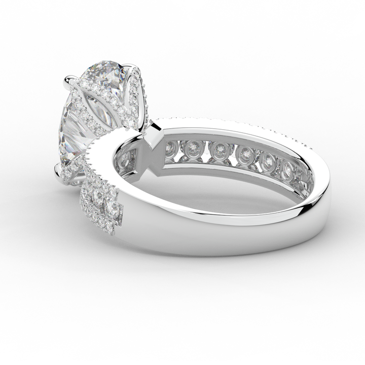 3.95CT.TW OVAL LAB DIAMOND SOLITAIRE ENGAGEMENT RING - Nazarelle