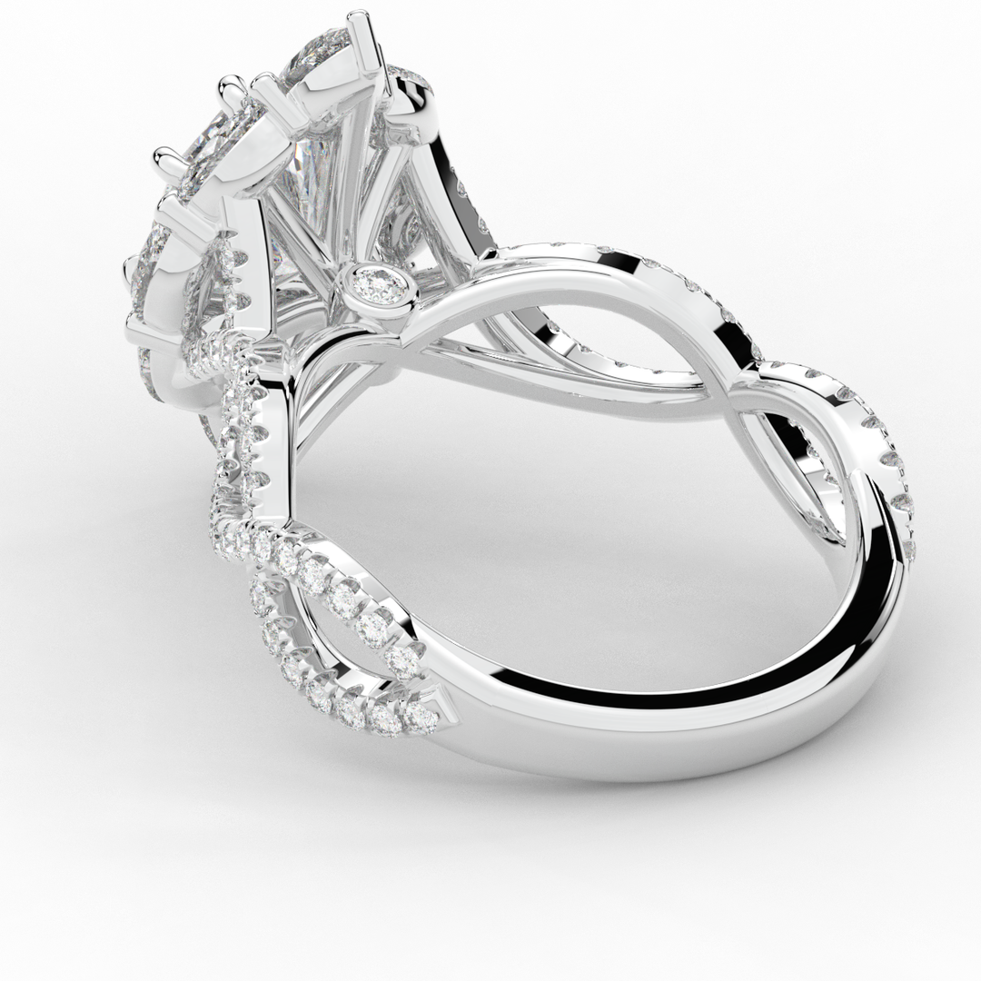 3.00CT.TW OVAL LAB DIAMOND HALO ENGAGEMENT RING - Nazarelle