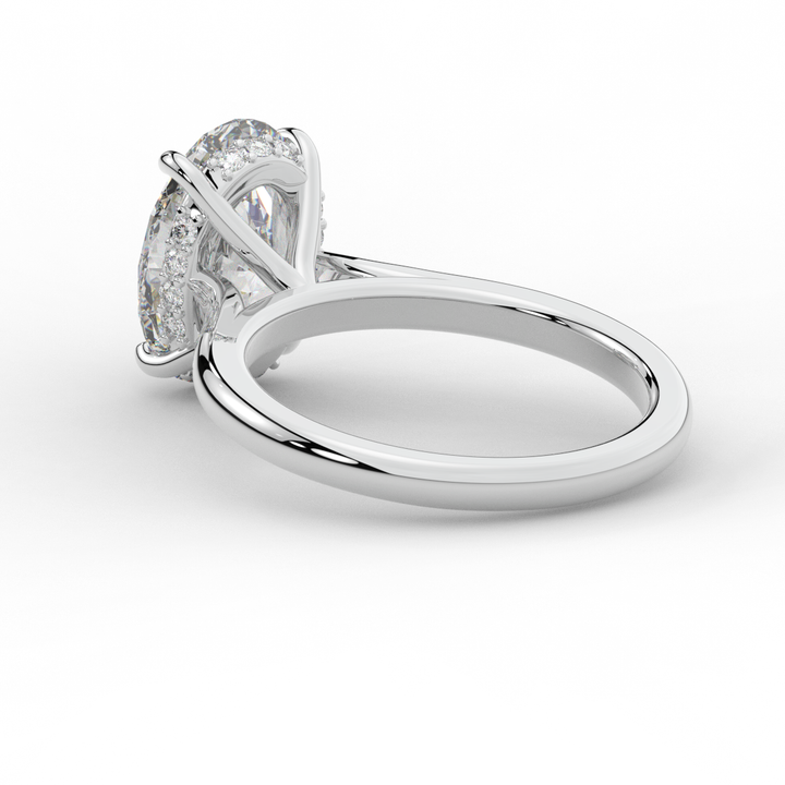 2.05CT.TW OVAL LAB DIAMOND UNDERHALO ENGAGEMENT RING - Nazarelle