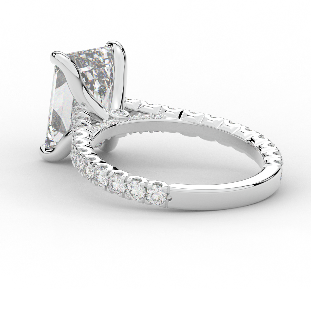 4.25CT.TW EMERALD CUT LAB DIAMOND SOLITAIRE ENGAGEMENT RING - Nazarelle