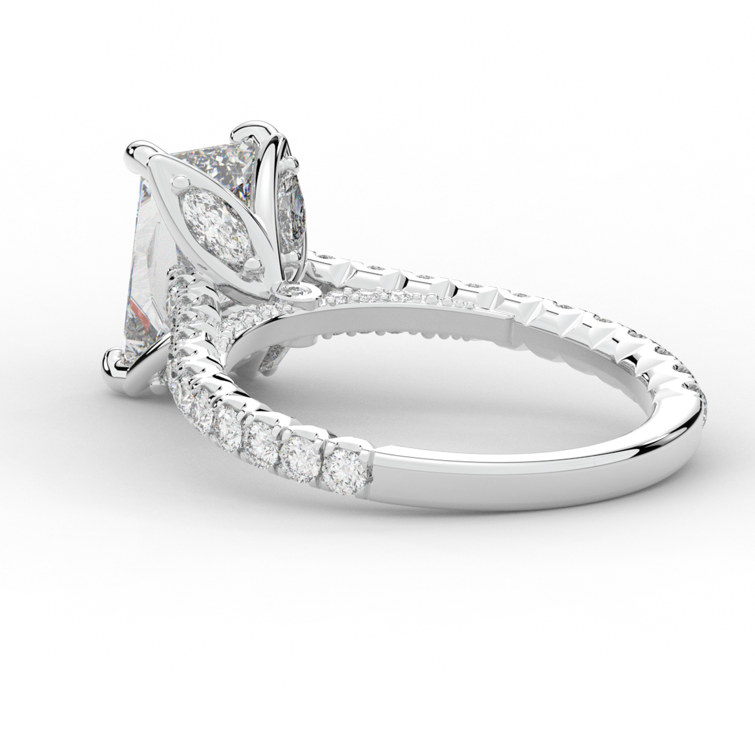 2.70CT.TW RADIANT LAB DIAMOND SOLITAIRE ENGAGEMENT RING - Nazarelle