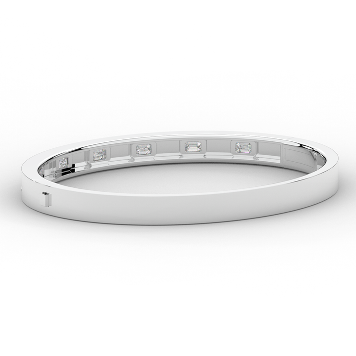 1.25CT.TW ROUND LAB DIAMOND BEZEL SET BANGLE - Nazarelle