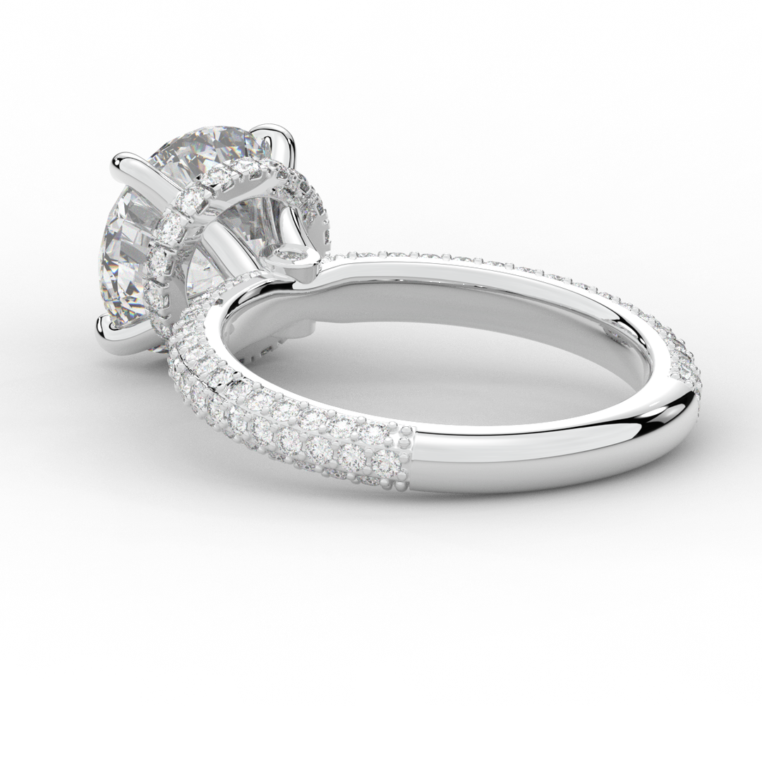 3.60CT.TW ROUND LAB DIAMOND SOLITAIRE ENGAGEMENT RING - Nazarelle