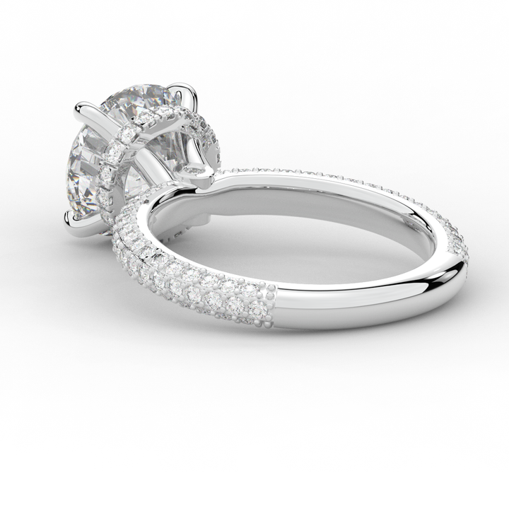 3.60CT.TW ROUND LAB DIAMOND SOLITAIRE ENGAGEMENT RING - Nazarelle