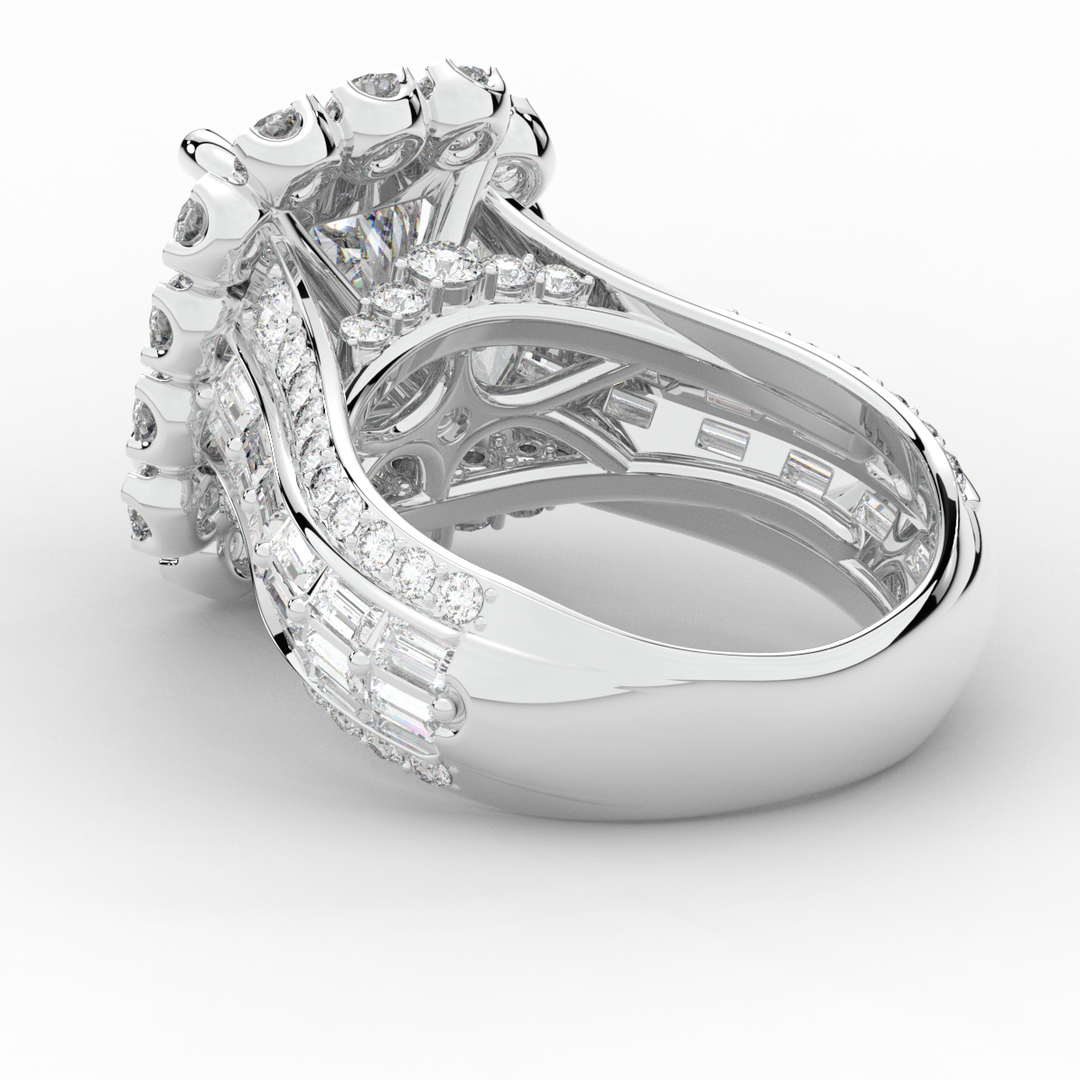 8.00CT.TW RADIANT LAB DIAMOND HALO ENGAGEMENT RING - Nazarelle