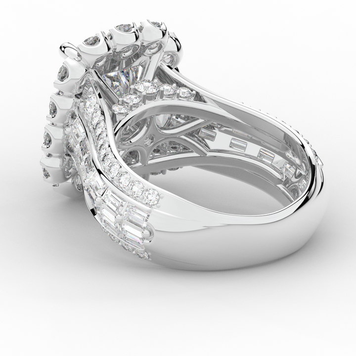 8.00CT.TW RADIANT LAB DIAMOND HALO ENGAGEMENT RING - Nazarelle