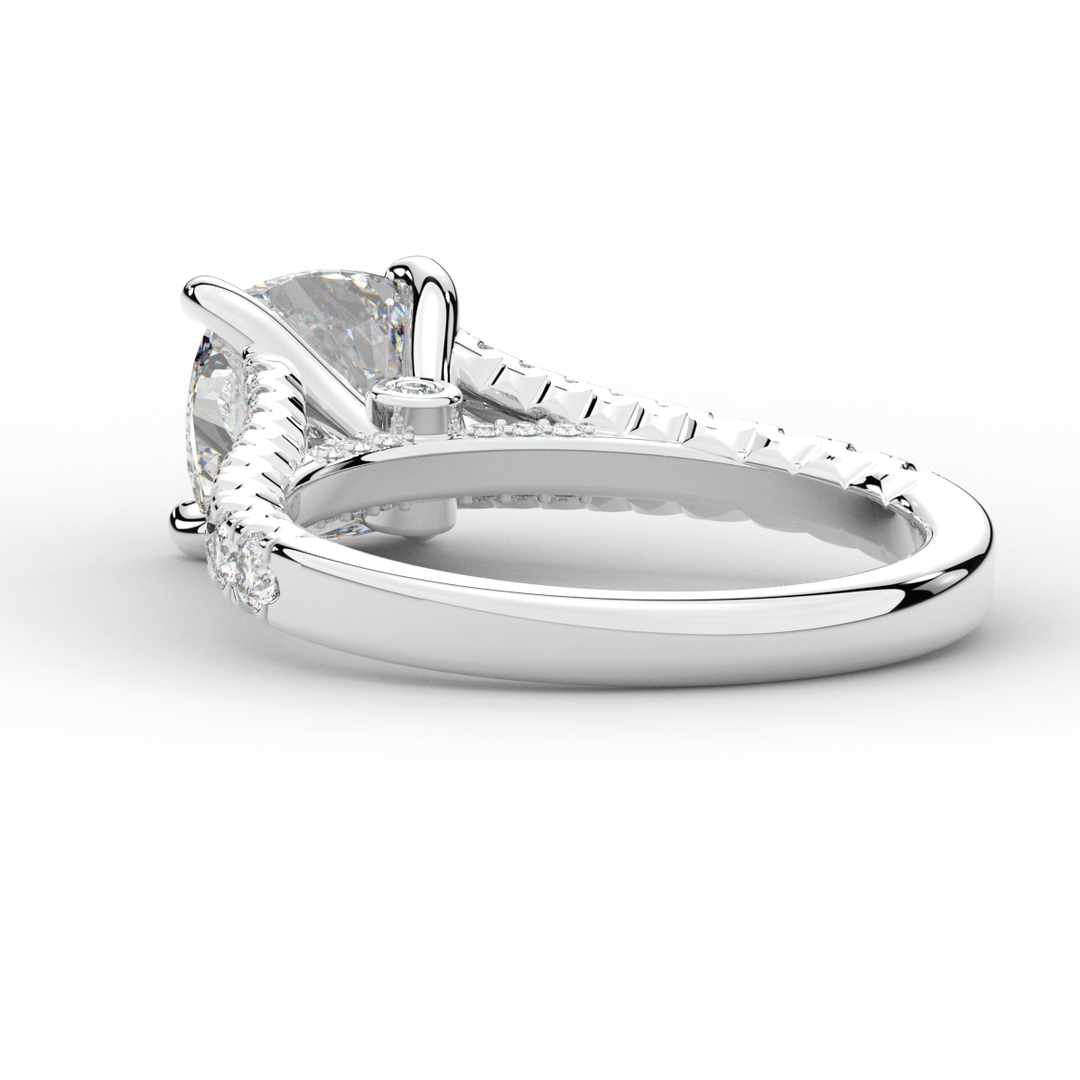 2.45CT.TW CUSHION LAB DIAMOND ENGAGEMENT RING - Nazarelle