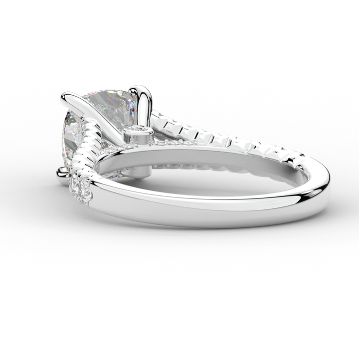 2.45CT.TW CUSHION LAB DIAMOND ENGAGEMENT RING - Nazarelle