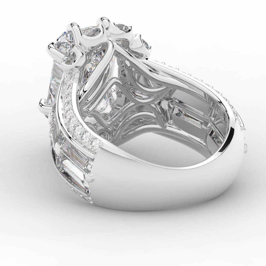 8.25CT.TW RADIANT LAB DIAMOND HALO ENGAGEMENT RING - Nazarelle