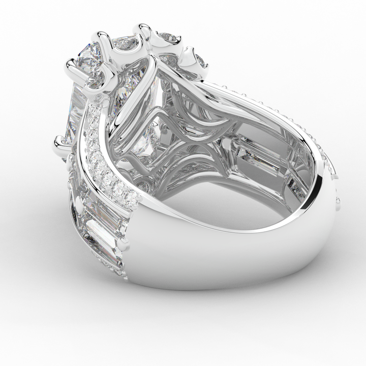 8.25CT.TW RADIANT LAB DIAMOND HALO ENGAGEMENT RING - Nazarelle