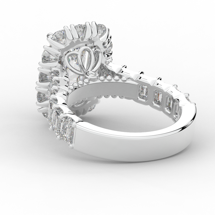 6.00CT.TW EMERALD CUT LAB DIAMOND HALO ENGAGEMENT RING - Nazarelle