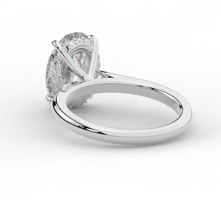 2.05CT.TW OVAL LAB DIAMOND UNDERHALO ENGAGEMENT RING - Nazarelle