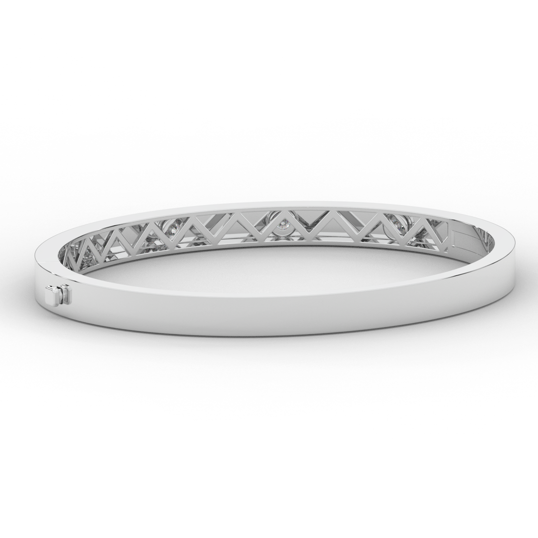0.50CT.TW ROUND LAB DIAMOND BEZEL SET BANGLE - Nazarelle