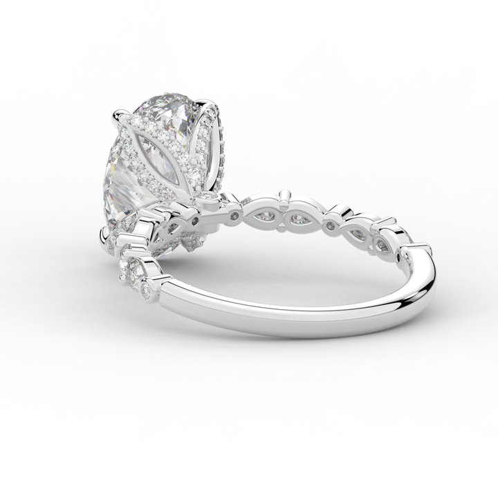 3.60CT.TW OVAL LAB DIAMOND SOLITAIRE ENGAGEMENT RING - Nazarelle