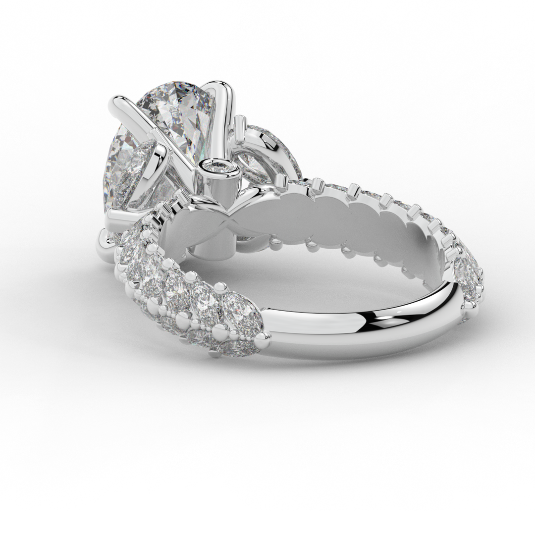 5.25CT.TW OVAL LAB DIAMOND HALO ENGAGEMENT RING - Nazarelle