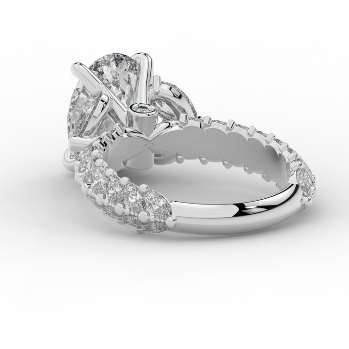 5.25CT.TW OVAL LAB DIAMOND HALO ENGAGEMENT RING - Nazarelle