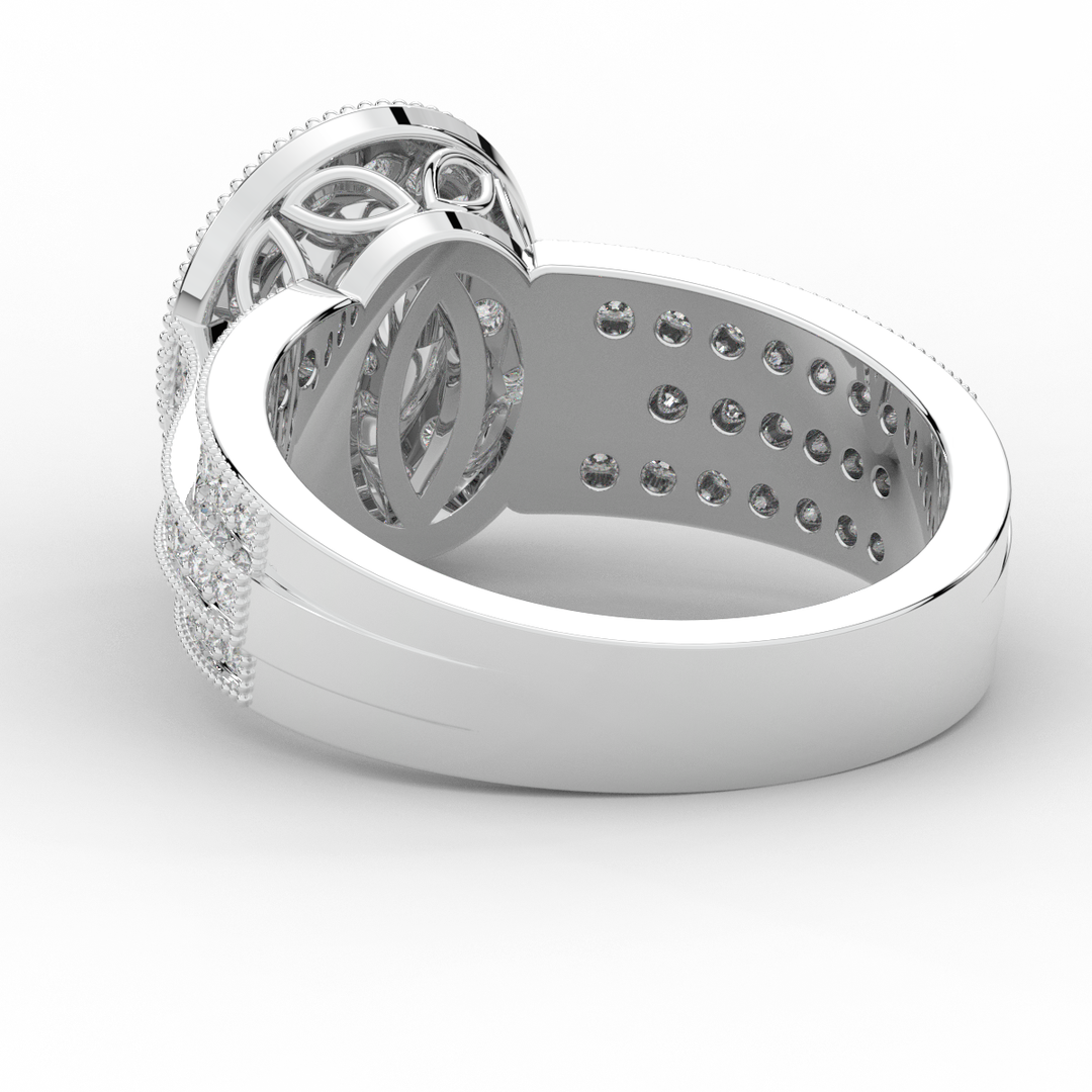 1.80CT.TW OVAL LAB DIAMOND HALO ENGAGEMENT RING - Nazarelle
