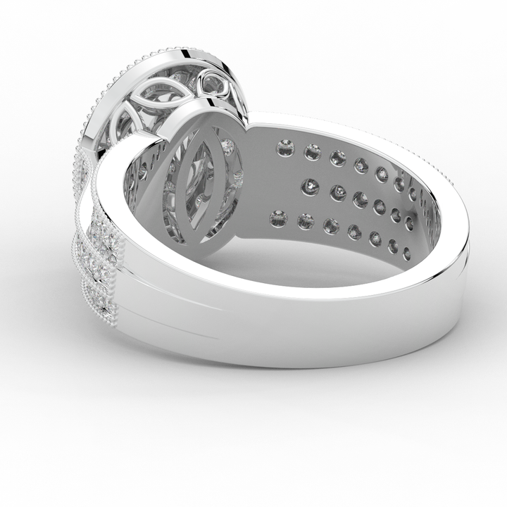 1.80CT.TW OVAL LAB DIAMOND HALO ENGAGEMENT RING - Nazarelle
