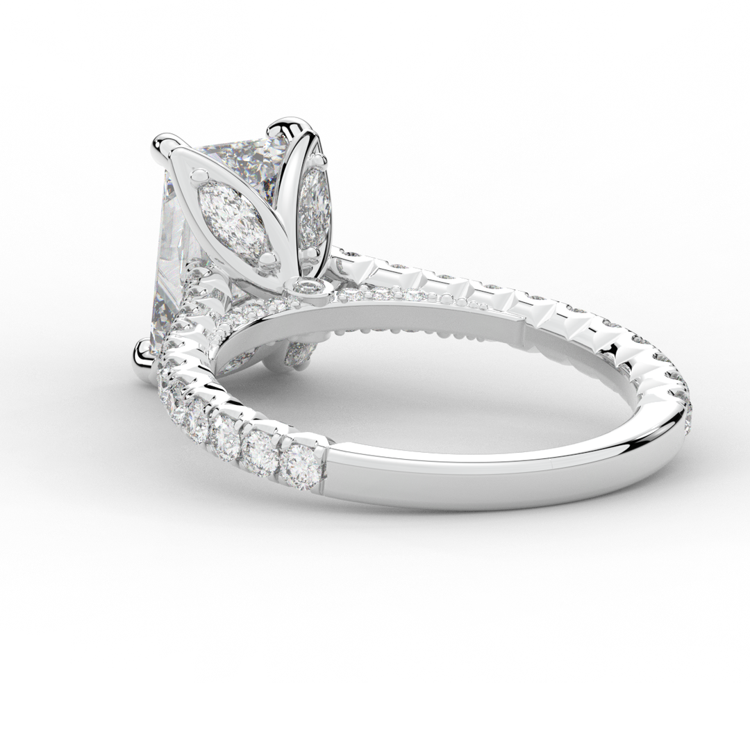 2.70CT.TW RADIANT LAB DIAMOND SOLITAIRE ENGAGEMENT RING - Nazarelle