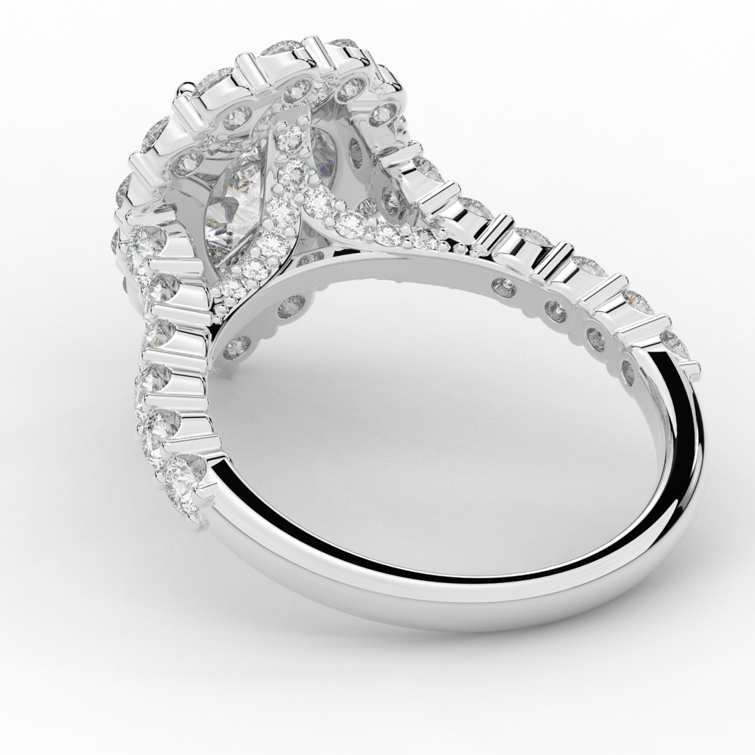 3.10CT.TW PEAR LAB DIAMOND HALO ENGAGEMENT RING - Nazarelle