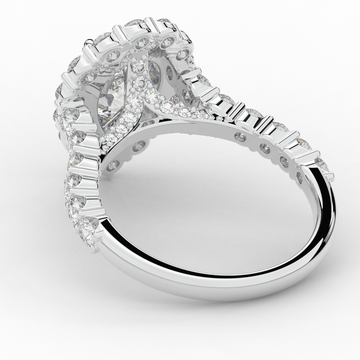 3.10CT.TW PEAR LAB DIAMOND HALO ENGAGEMENT RING - Nazarelle