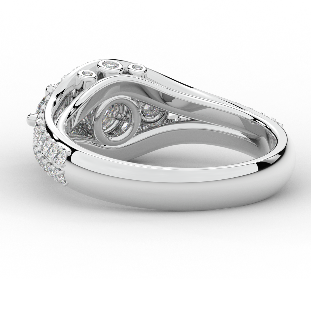 1.90CT.TW ROUND LAB DIAMOND THREE STONE ENGAGEMENT RING - Nazarelle