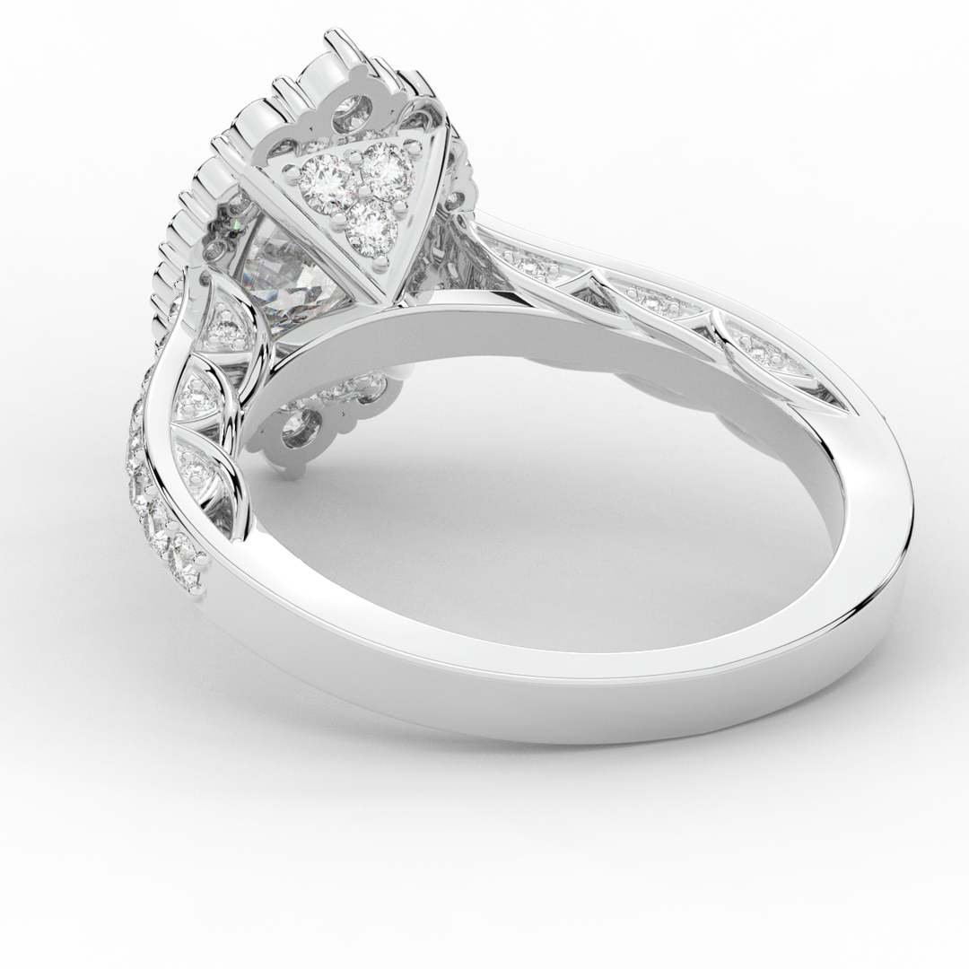 1.75CT.TW OVAL LAB DIAMOND HALO ENGAGEMENT RING - Nazarelle