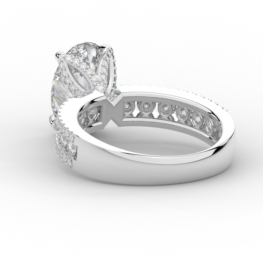 3.95CT.TW OVAL LAB DIAMOND SOLITAIRE ENGAGEMENT RING - Nazarelle