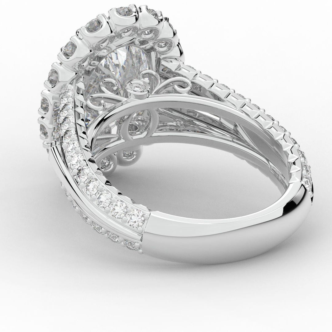 5.75CT.TW OVAL LAB DIAMOND HALO ENGAGEMENT RING - Nazarelle