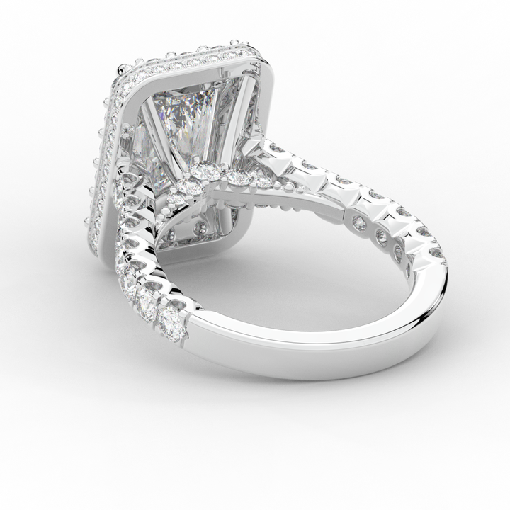 4.50CT.TW RADIANT LAB DIAMOND HALO ENGAGEMENT RING - Nazarelle