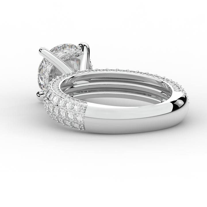 4.80CT.TW ROUND LAB DIAMOND UNDERHALO ENGAGEMENT RING - Nazarelle