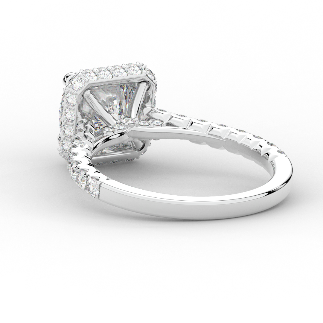 2.75CT.TW CUSHION LAB DIAMOND HALO ENGAGEMENT RING - Nazarelle