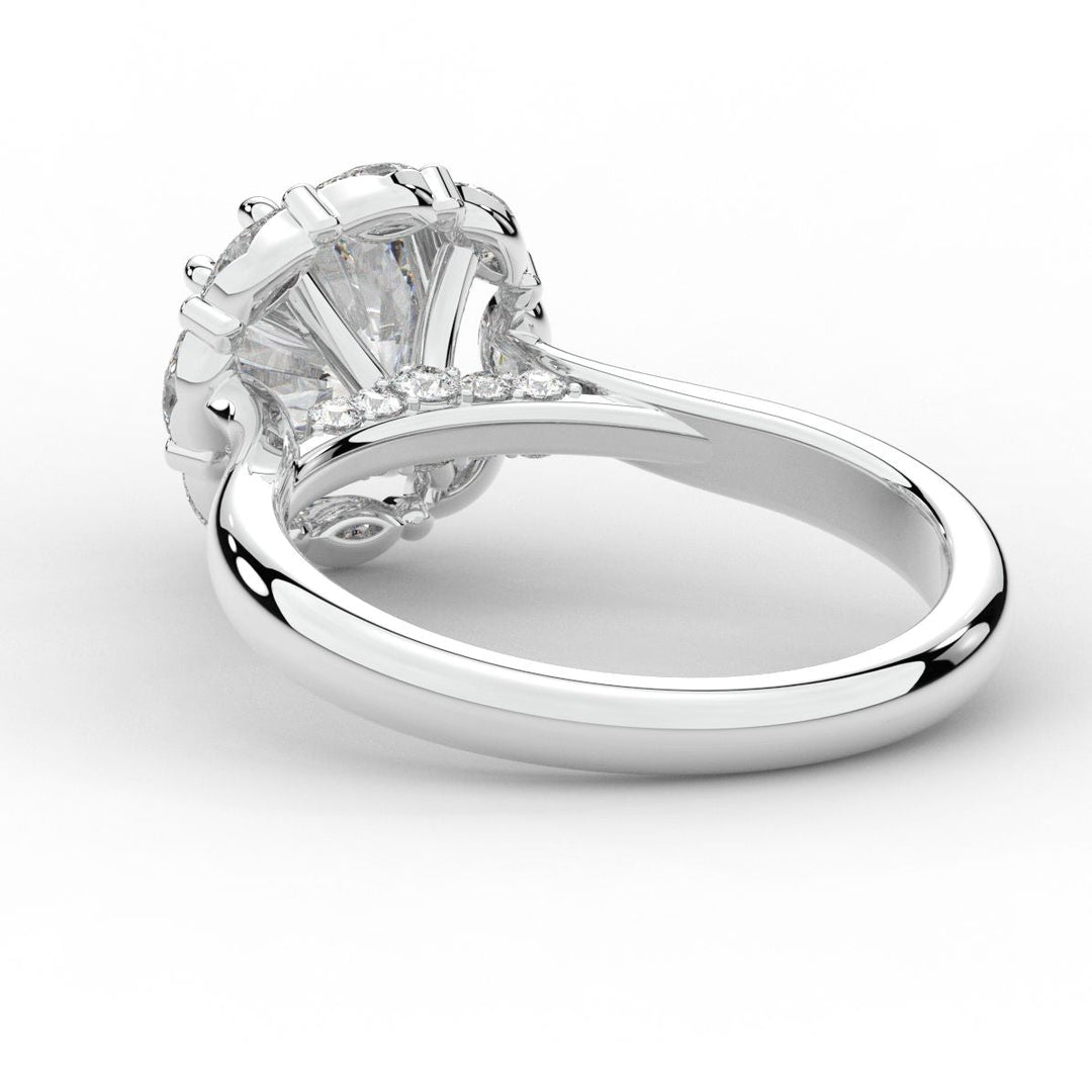2.40CT.TW ROUND LAB DIAMOND HALO ENGAGEMENT RING - Nazarelle