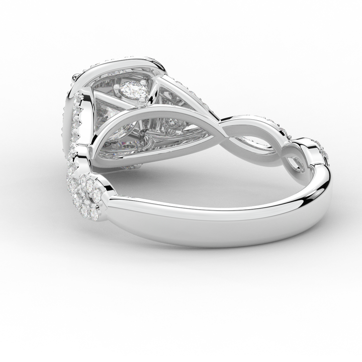 1.60CT.TW ROUND LAB DIAMOND HALO TWIST ENGAGEMENT RING - Nazarelle