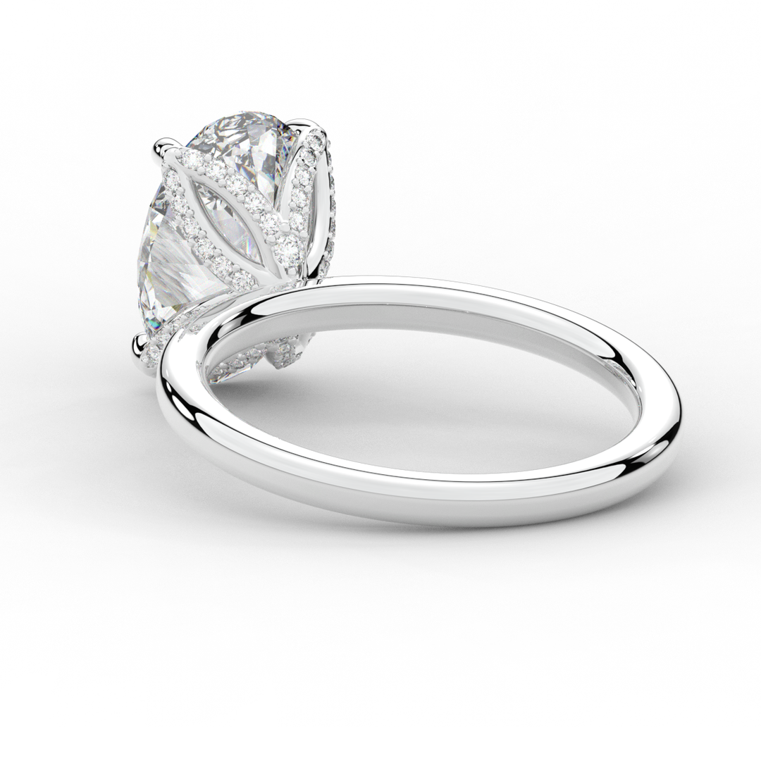3.10CT.TW OVAL LAB DIAMOND ENGAGEMENT RING - Nazarelle