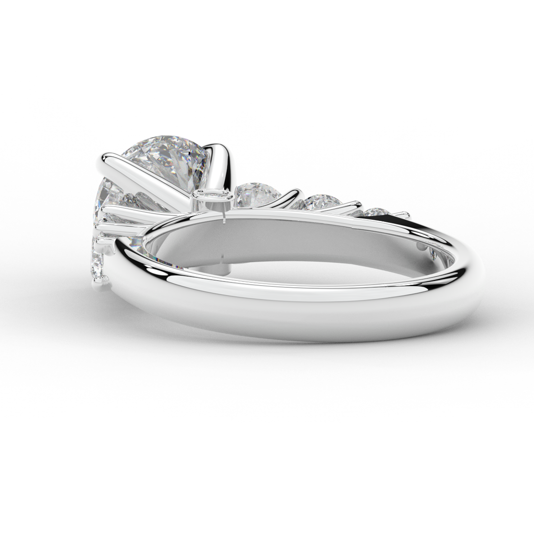 3.00CT.TW ROUND LAB DIAMOND  ENGAGEMENT RING - Nazarelle