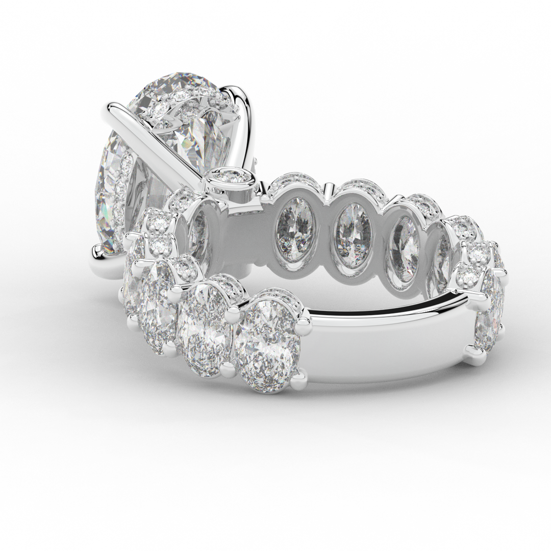 10.90CT.TW OVAL LAB DIAMOND SOLITAIRE ENGAGEMENT RING - Nazarelle