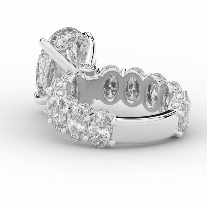 10.90CT.TW OVAL LAB DIAMOND SOLITAIRE ENGAGEMENT RING - Nazarelle