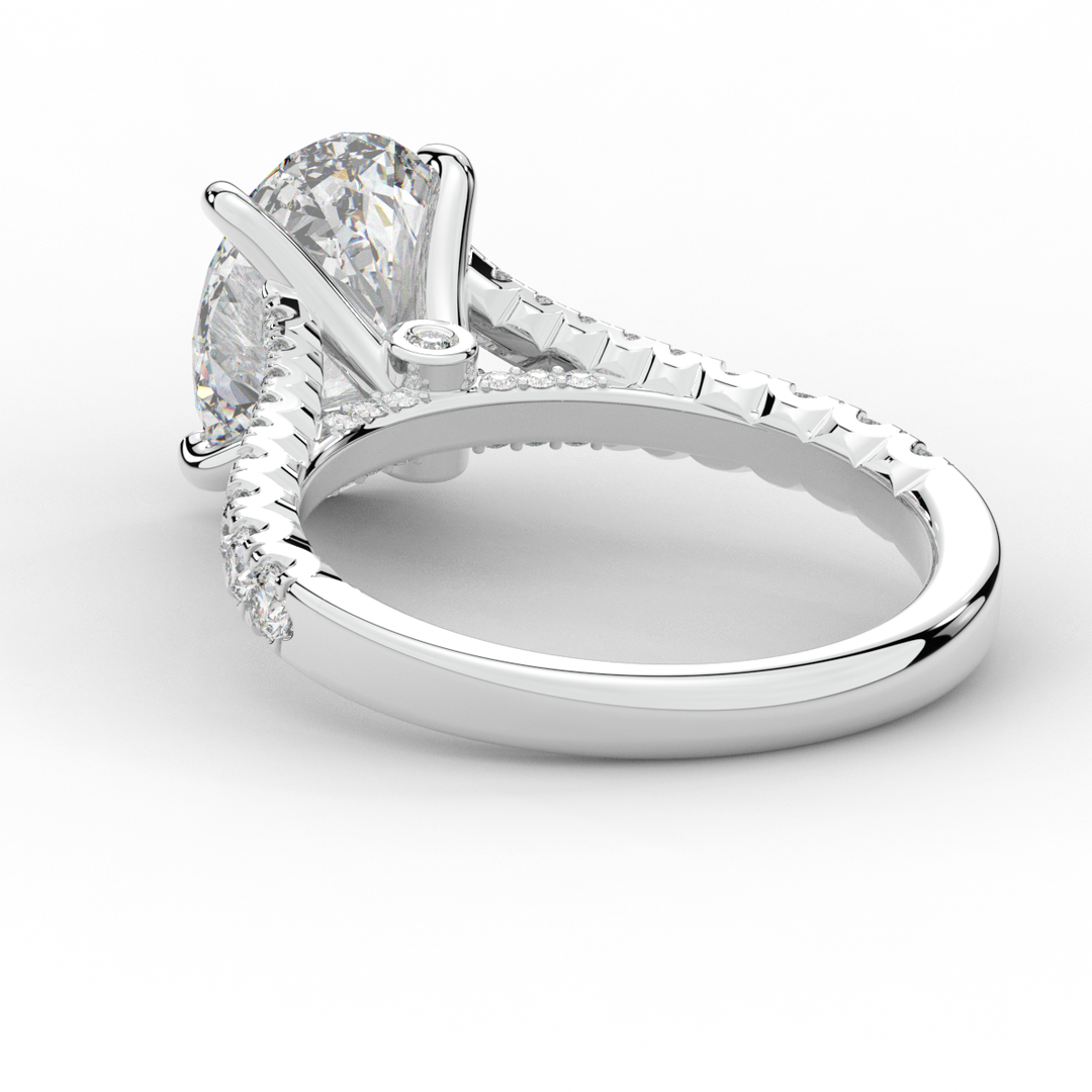 3.45CT.TW OVAL LAB DIAMOND ENGAGEMENT RING - Nazarelle