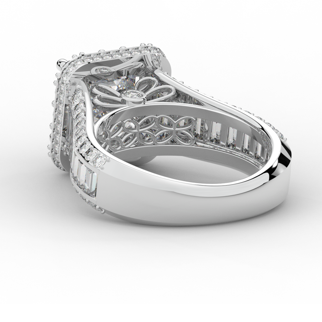 6.10CT.TW ASCHER LAB DIAMOND HALO ENGAGEMENT RING - Nazarelle