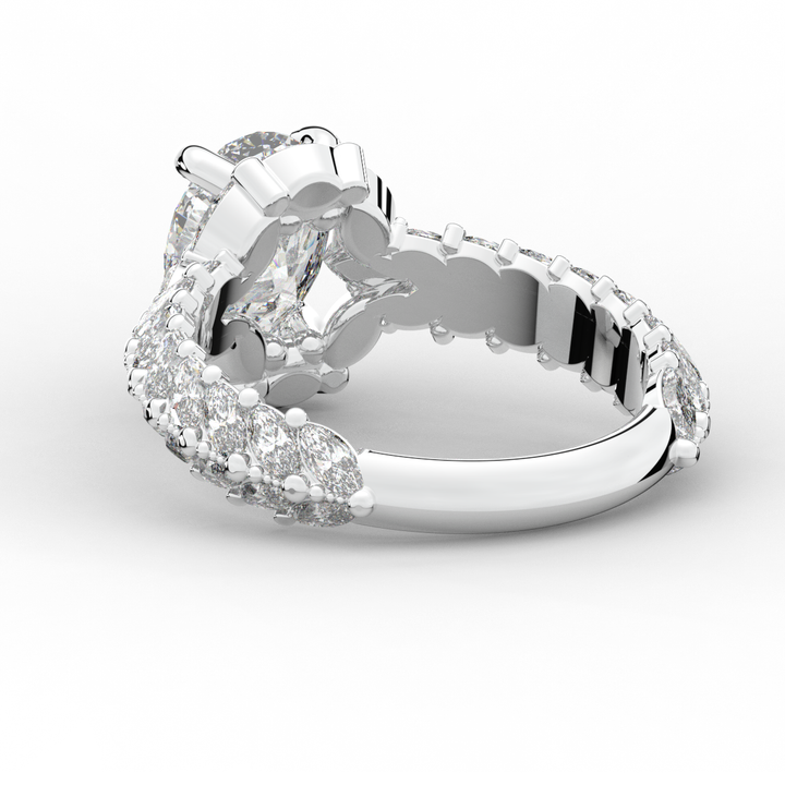 3.10CT.TW OVAL LAB DIAMOND HALO ENGAGEMENT RING - Nazarelle