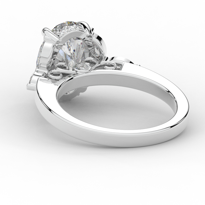 2.85CT.TW OVAL LAB DIAMOND ENGAGEMENT RING - Nazarelle